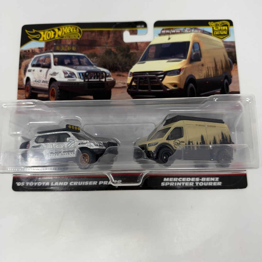 Hot Wheels Premium Car Culture 2 Pack Toyota Land Cruiser & Mercedes Sprinter
